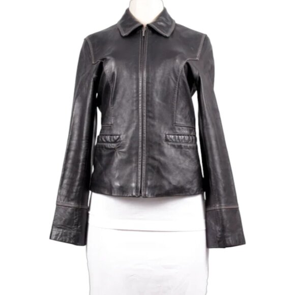 REACTION KENNETH COLE Leather Jacket - Picture 1 of 11